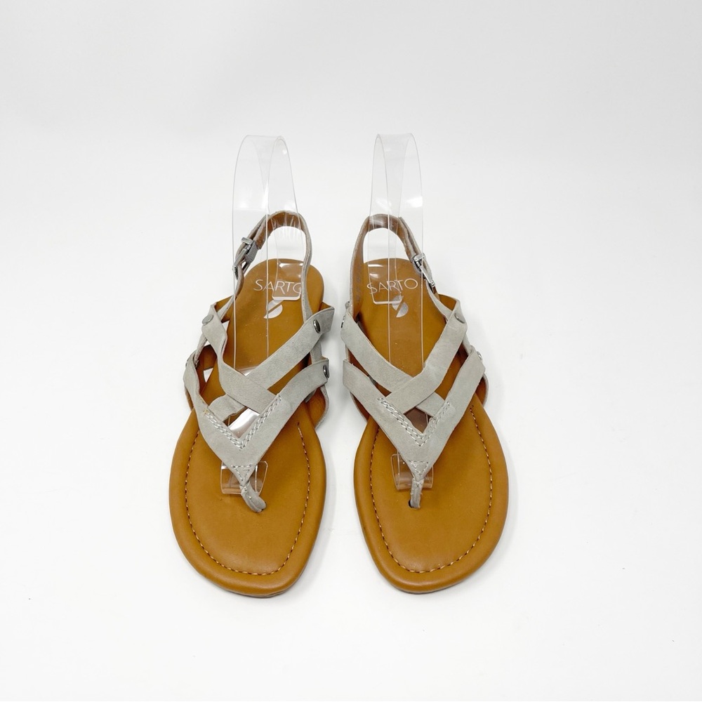 NWOT Franco Sarto Leather A-Gretchen Sandal Vapor Grey Suede Strappy Size 6.5 - Picture 5 of 13